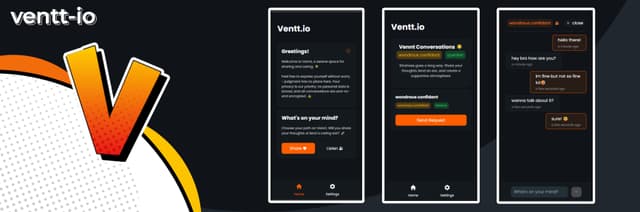 Ventt.io - Mental Health • Companionship project screenshot